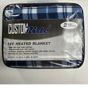 Custom Ride 12V Heated Fleece Car Blanket
